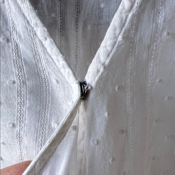 Madewell White Tie-Sleeve Wrap Top in Swiss Dot - Picture 6 of 14